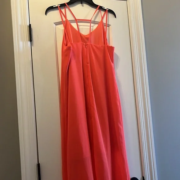 NWT Luxe apothetique large hot pink caged top dress chiffon - Picture 2 of 4